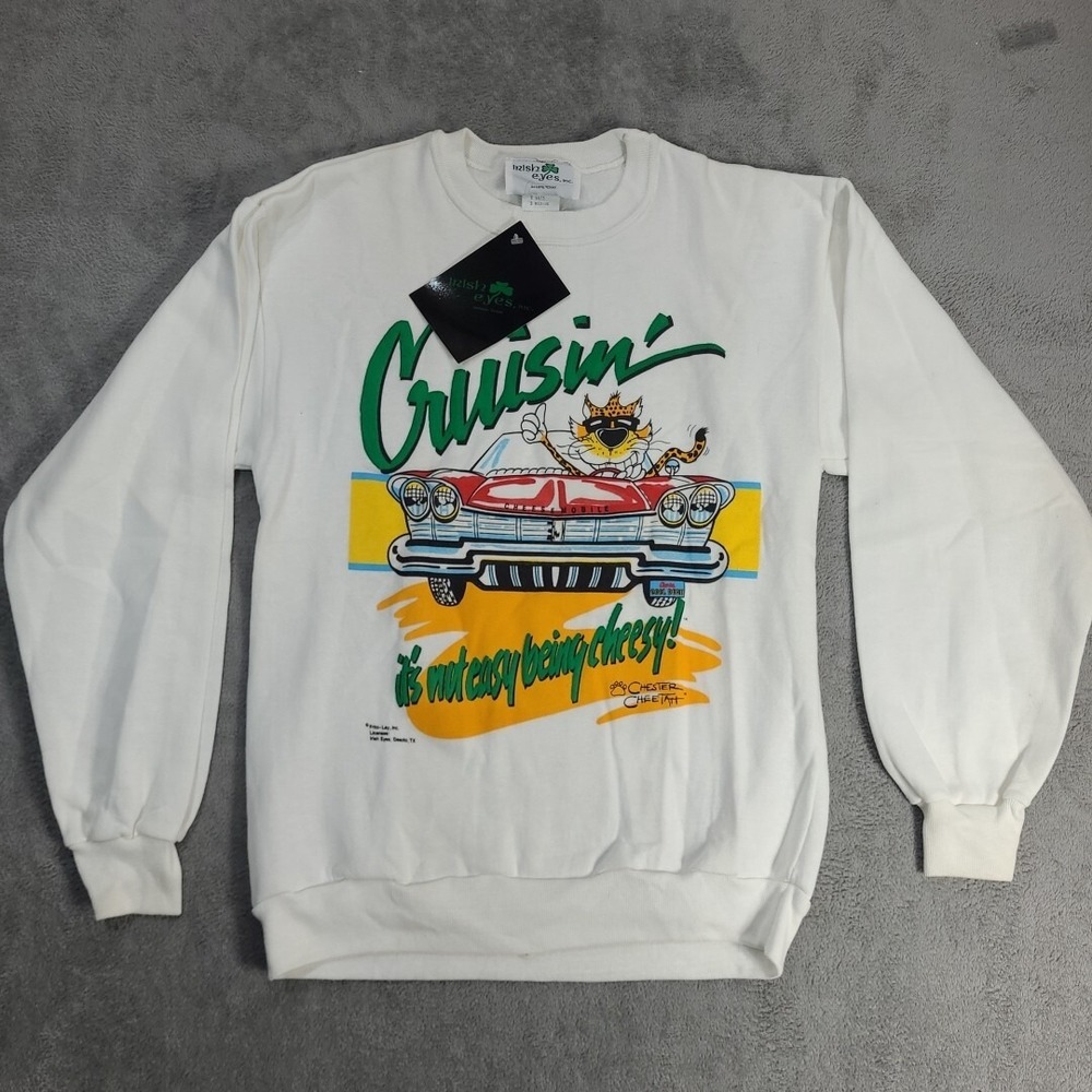 Chester Cheetah  Irish Eyes Sweatshirt Medium Old School Logo Vintage 80s NWT